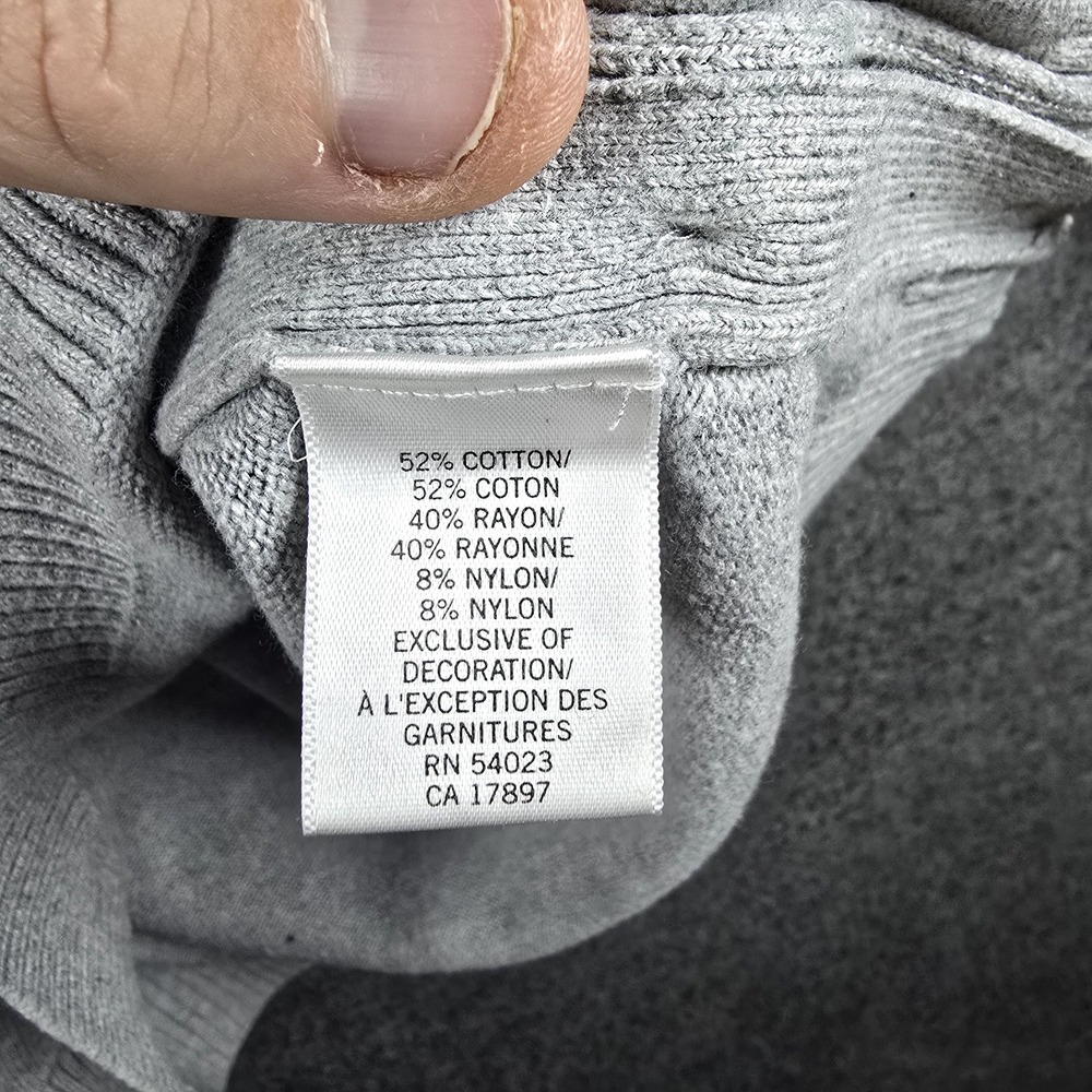 Banana Republic‎ Women L Grey/Gray Pullover Sweater W Button Side Closure - Picture 6 of 11